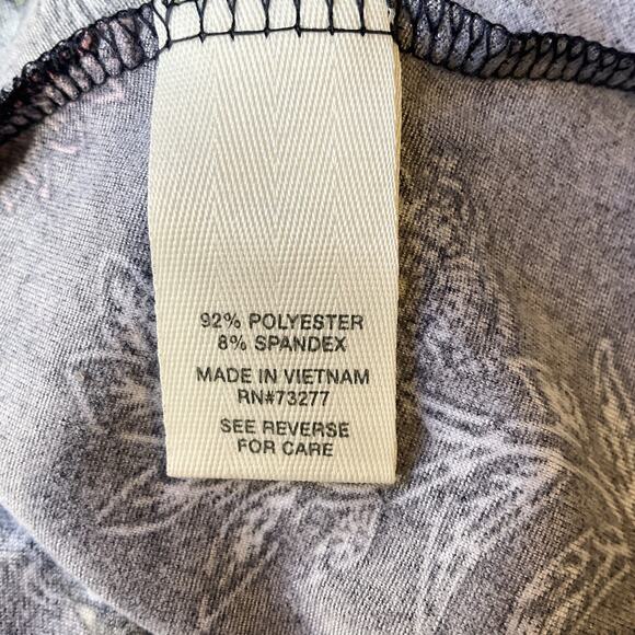 Mudd Women Dress XS Navy Floral A-Line Button Long Sleeve Knee Length Stretch - Picture 3 of 9